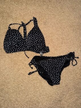 Victorias Secret Black Polka Dot Two-Piece Bikini